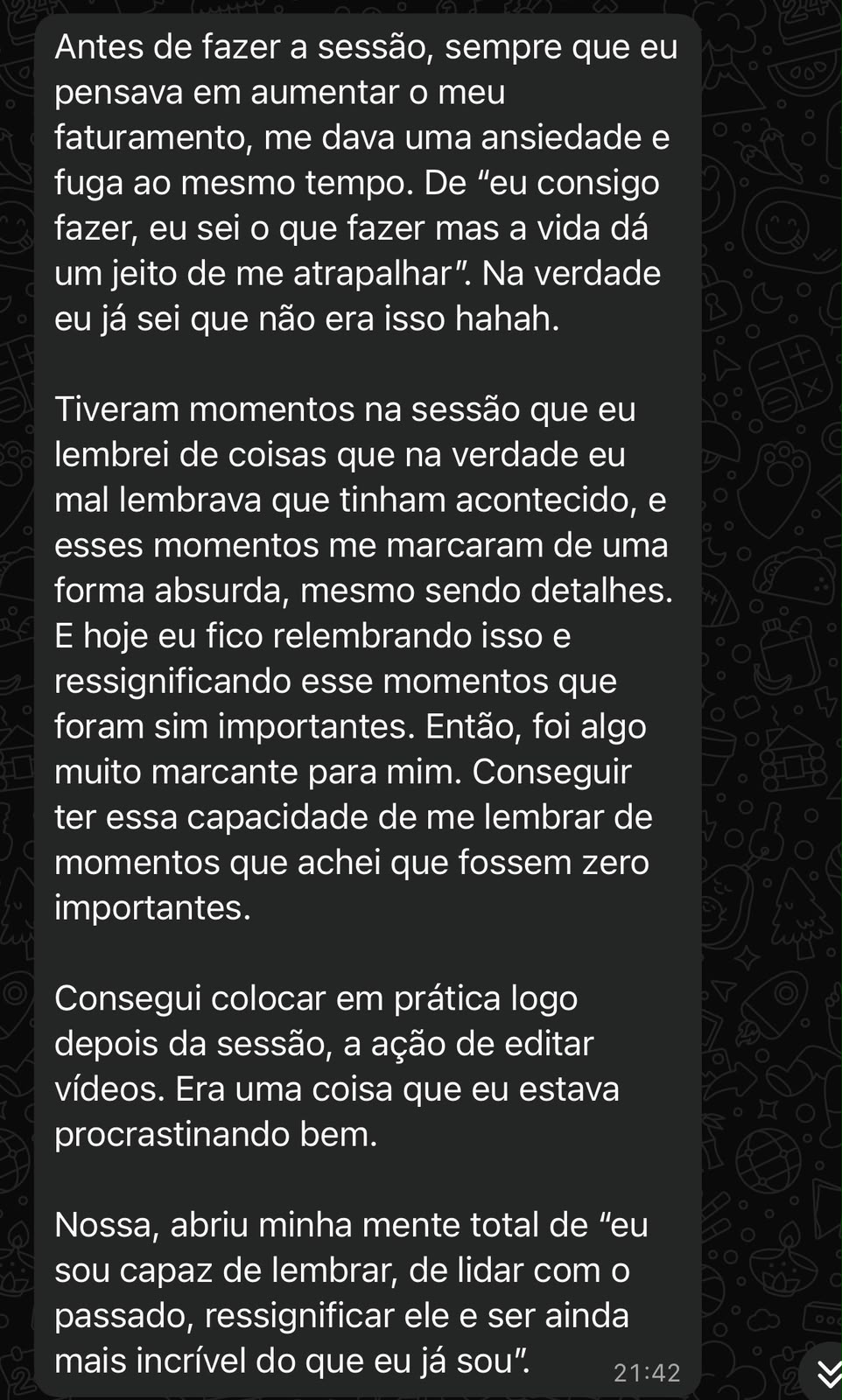 Depoimento: destravou a procrastinação depois da sessão